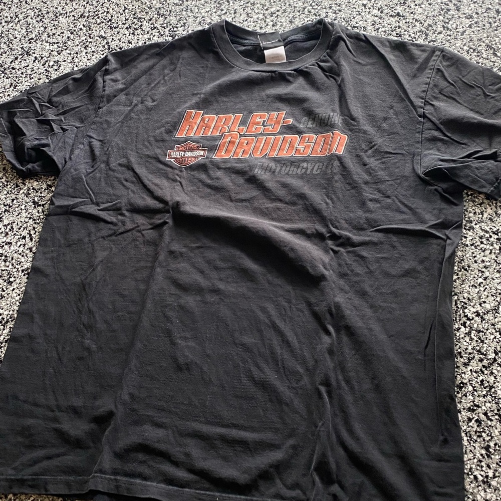 Harley-Davidson Black and Orange Short Sleeve Tee